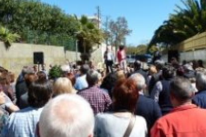 Imatge d'aquest matí durant l'acte institucional amb l'alcaldessa d'aquesta localitat saragossana.