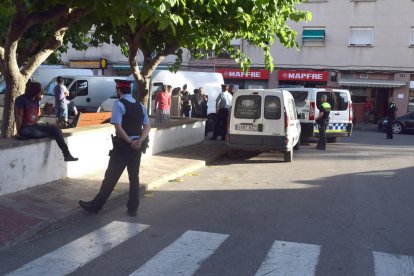 Presència policial a la plaça Catalunya de SPiSP