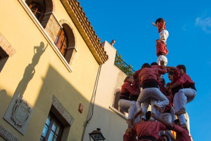 Imatge d'arxiu de la Colla Vella durant l'actuació a Vilallonga del passat 2015.