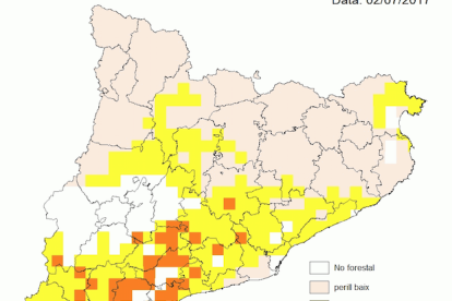 El mapa de Cataluña, separado por comarcas.