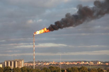 Imagen del humo que salía de la planta de cogeneración.