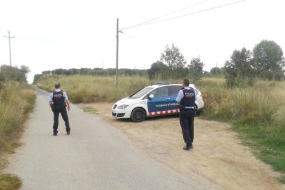 Agentes de los Mossos que participan en el control de la zona en las Borges.