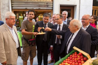 Jordi Turull i Albert Batet, ahir a la tarda durant la visita del recinte firal.