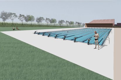 Imatge projectada de la futura piscina olímpica de 50 metres que encara es troba pendent de licitar, quan el seu finançament és dubtós.