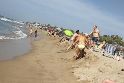 Platja del Francàs durant un dels episodis de regressió.