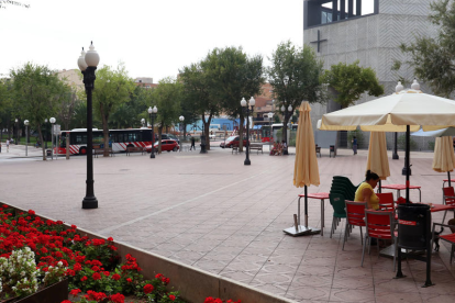 Imatge de la Plaça de la Constitució de Bonavista, on va ser detingut el lladre.