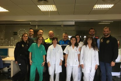 Visita de los cuerpos policiales en el Hospital Santa Tecla.