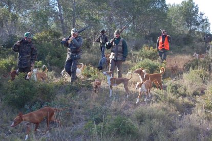 Cazadores de Mont-roig del Camp, cazando el conejo.