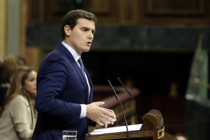 Albert Rivera durant la intervenció al Congrés, aquest 11 d'octubre.