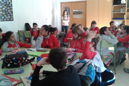 L'interior d'una classe de l'escola Valdelors de Vandellòs.