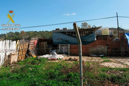 Una construcció denunciada per la Guàrdia Civil.