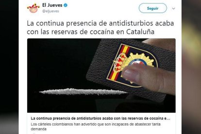 El tuit que va publicar 'El Jueves'.