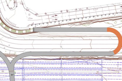En rojo el tramo curvo que se colocará a finales de la próxima semana.
