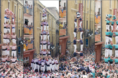 Les colles arriben a Sant Magí amb la il·lusió d'estrenar grans castells a les Cols