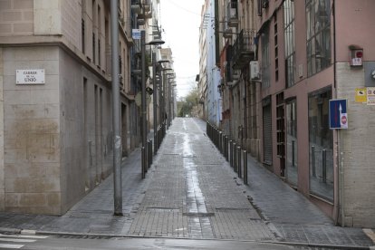 Aquest és el punt on s'instal·larà la pilona que tallarà el trànsit als vehicles.