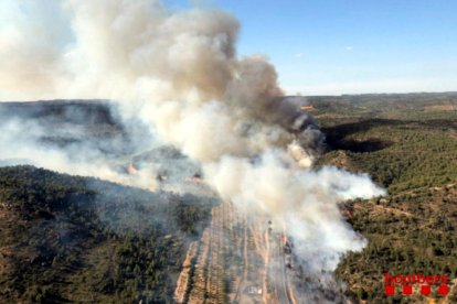 Foto d'arxiu d'un incendi forestal.