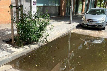 La calle está hundida un palmo y cuando llueve se hace un gran charco.