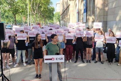 Acto de denuncia del Sindicat d'Estudiants dels Països Catalans cuando se descubrió la infiltración policial a la organización.