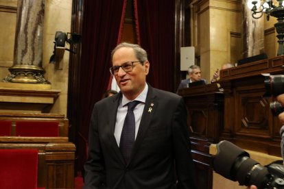 Torra, en el Parlamento.