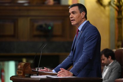 Pedro Sánchez, al debat de política general al Congrés.