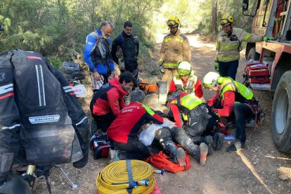 Imatge del rescat al Pla de Manlleu.