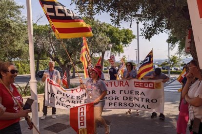 Una de les concentracions que es van dur a terme ahir al matí.