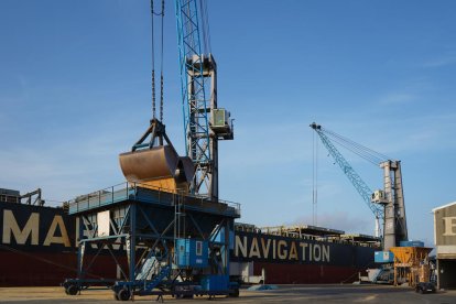 Una descarga en el Muelle de Aragón.