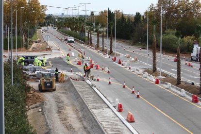 Imatge de les obres que s'estan realitzant a l'accés de Mas Carpa.