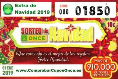 Primer premio del sorteo de Nadal de l'ONCE.