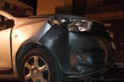 El cotxe de Luis Jiménez, després de l'accident.