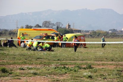 Imatge d'arxiu d'un simulacre del SEM a l'Aeroport de Reus.