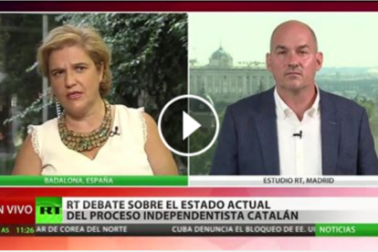 Captura de imagen del inicio de la emisión del debate en RT.