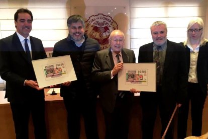 Imatge de la presentació del Cupó de l'ONCE protagonitzat per la Gran Festa de la Calçotada.