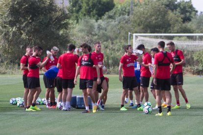 Un entrenamiento del CF Reus de esta temporada.