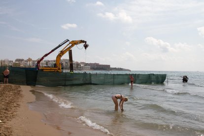 Imatge de l'estat actual de la platja de Llevant de Salou, ahir al matí.