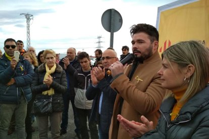 Gabriel Rufian durant la seva intervenció a Bonavista.