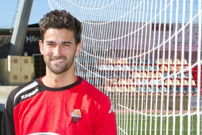 Tébar, després d'un dels seus primers entrenaments, ahir, a les instal·lacions de l'Estadi.