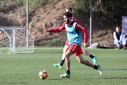 Lobato, entrenando esta semana con el Nàstic.