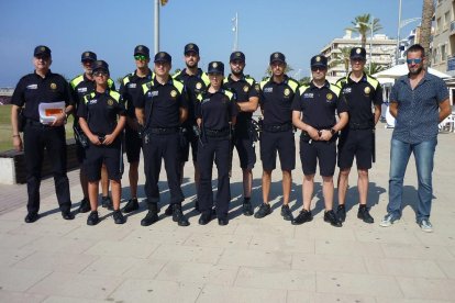 Todos los agentes de la policía local vendrellenca que reforzarán la actividad de verano.