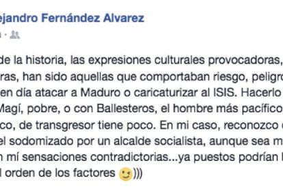 Mensaje de Alejandro Fernández sobre los polémics carteles de Arran.