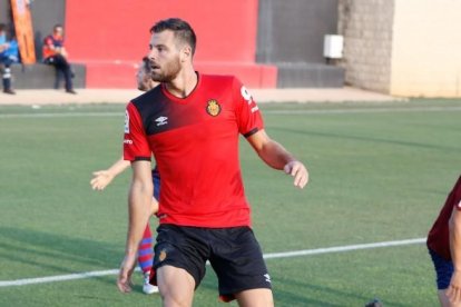 Álex López, entrenando con el RCD Mallorca.