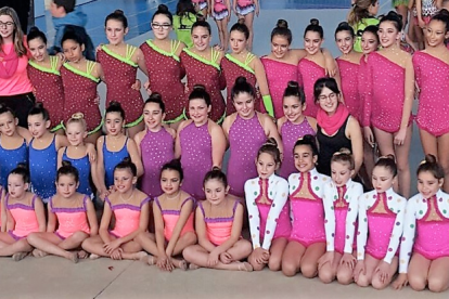 Todas las gimnastas que han participado en el certamen, que ha tenido lugar el sábado 11 de marzo.