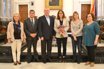 imagen de la recepción institucional a Ariana Sánchez, ganadora del World Padel Tour.