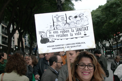 Una de les 500 persones que va participar en la manifestació