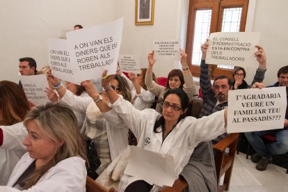 Protesta dels treballadors al Ple de Salut del passat novembre.