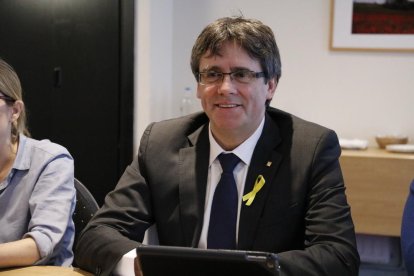 Imatge del cap de llista de JxCat, Carles Puigdemont.