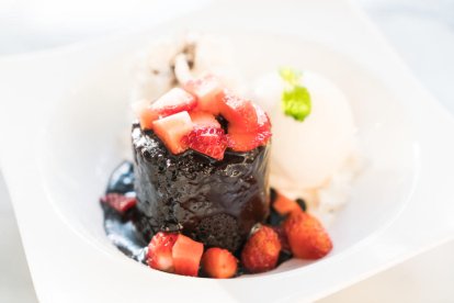 Brownie con fresas