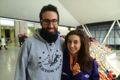 L'Alícia, amb el seu entrenador, Ferran Tortosa.