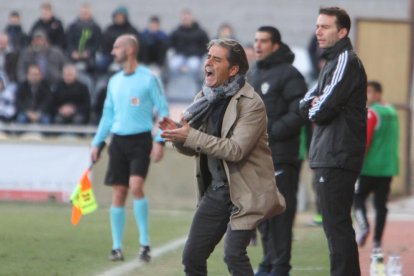 Natxo González, durante uno de los entrenamientos de esta campaña con el CF Reus, en el Estadi.