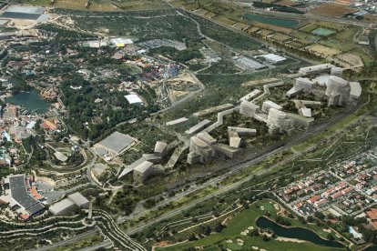 Imatge aèria del futur Centre Recreatiu i Turísitc (CRT).